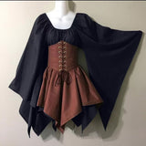 Fongt New Party Long-Sleeved Women's Renaissance Medieval Dress Festive Dress