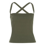 Fongt 2025 Autumn New Women's Sexy Hottie Simple Tight Sleeveless Short Vest