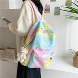 Colors Students Backpack Women Preppy School Bag Nylon Waterproof Campus Style Rucksack Female Travel Backpacks