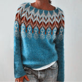 Fongt Sweater Women's Wish Hot Selling Round Collar Color Loose Fashion Knitted Shirt