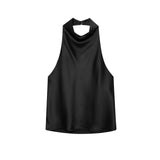 Fongt Homemade New Women's Clothing Silk-Sin-Flavor-Sense Hanging Neck Collar Top 3203317