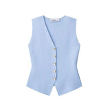 Fongt Homemade New Women's Oceanic Hip Flat-Pin Vest Top 4192003