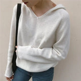 Trend Ins Hooded Sweater Sweater Thin Autumn Sweater Long-Sleeved Sweater Jacket-Outfit