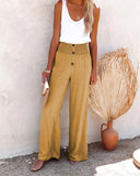 Fongt New Women's High-Waisted Long-Term Cotton-Sight Broad-Legged Trousers Loose And Relaxed Casual Broad-Legged Women