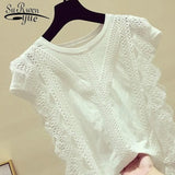 New Fashion Clothing Plus Size Solid Shirt Women Blouse Summer Womens Tops and Blouses Lace Patchwork Blusas Mujer