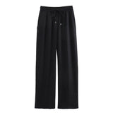 Fongt Straight Trousers 2025 Spring And Summer Tice With Tight High Waist Leisure Loose Broad Legs Trousers Women