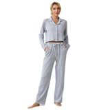 Fongt Women's Pajamas Autumn And Winter Thick Long-Sleeved Cardigan Trousers Two Sets Of Home Clothes-Outfit