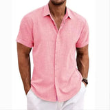 Fongt Men's Linen Short-Sleeved T-Shirts For Free-Fitting Sweatshirts For Men's Short-Sleeved Cotton Shirts Beach Plus-Size Men's Short-Sleeved