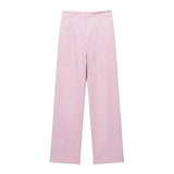 New Women's Double-Breasted Suit Jacket Straight Trousers 8194394 8003394-Outfit
