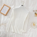 Fongt Collar Sweater Bottomed Women's Long-Sleeved Top 2024 Autumn And Winter New Button Tight Knitted