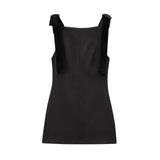 Fongt Sexy Body-Claming Square Skirt 2025 Spring Sling Velvet Bow Mini Dress