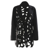 Fongt New Suit Long Fashion Simple Hollow Hair Design Sense Blazer 1632