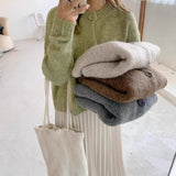 Fongt Coat Women's Autumn And Winter Loose Wear Complex 2025 New Short Top Knitted Cardigan Thicken