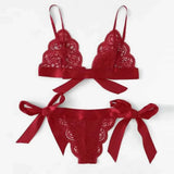 New Red Christmas Couples Gifts Erotic Lingerie Sexy Lingerie Set Women Hollow Out Transparent Porn G-string Panties-Outfit