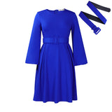 Fongt With Belt African Women's Clothing 2025 Autumn And Winter 2025 New Long-Sleeved Elegant Collar Dress
