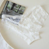 Fongt Lace Thong Women Cotton T-Shirt Cut-Out Low-Waisted Bow Cross Peach Ass