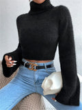Fongt And Winter New High-Collar Short-Term Navel Uffin Sweater