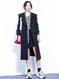 Spring Fall Long Trench Jackets Korean Casual Double Breasted Gabardina Coats Women Loose Windbreaker Abrigos