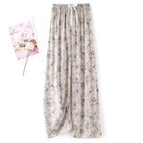 Fongt High-End Cotton Pyjamas Ladies Summer Thin Artificial Silk Home Leisure Long Trousers Straight Can Be Worn Outside