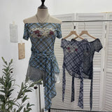 Fongt Y2k Single-Layer Mesh Yarn Printed Short-Sleeved T-Shirt Design With A Word Strap To The Shoulder 1237