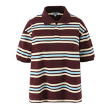 Fongt Women's New Hit-Colored Striped Short-Sleeved T-Shirt 9551