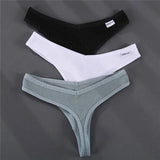 Thong V Waist Design G-String Women's Panties Cotton Panties Female Underpants Solid Pantys Intimates Lingerie