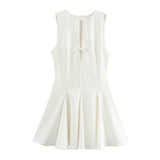 Fongt Homemade New Women's Classic Wave Wide Swing Bow Dress