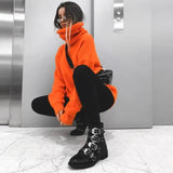 Orange Neon Green Pullover Casual Knit