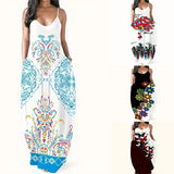 Fongt New Summer Cool Sling Dress Print Temperament Street Large-Size Dress Woman