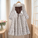 Fongt Dress With French Bumpy Dress Broken Floral Dress Color Two Pieces Of Sweet Fake Dress Long Sleeves