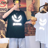 Hip Hop Reflective Hoodie Harajuku Loose Unisex Clothes Winter Pullover Wings Coat Women Punk Gothic Couple Hoodie