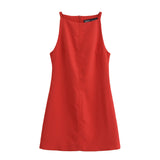 French Dress 2024 New Straight Collar Sleeveless Slimming Hip Skirt 9479049-Outfit