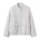 Fongt Women's Explosive Beads Decorated With Small Collar Jacket Jacket