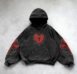 Fongt Wash Hooded Hoodie Hoodie Winter High Street Men And Women With The Same Shirt Top