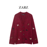 Fongt Homemade New Women's Classic Bow Buckle Knitted Coat 9598/201