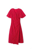 Fongt Women's V-Neck Red-Red Floral Short-Sleeved Dress 23075