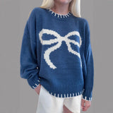 Fongt Point T-Shirt With Long-Sleeved Knitted Jersey Temperament Elegant Loose Sweater