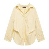 Fongt Printed Silk Shirt 2025 Spring And Summer Folding V-Neck Long Sleeve Single-Cranment Loose Top Woman