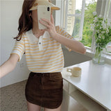 Fongt T-Shirts For Summer POLO Shirts 2024 New Thin Ice Silk Knitted Loose Short-Sleeved Thin