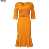 2021 New African Dresses for Women Dashiki African Clothes Bazin Riche Sexy Slim Half Sleeve Robe Africain Grown Africa