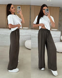 Fongt Summer Leisure Wide Legs Burst Loose Casual Fashion Trousers Women