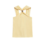 Fongt Homemade New Women's Oceaned Seam-Time Casual Golden T-M�Ling Hanging Neck 4938116