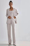 Fongt Women's Fashion Casual Suit Temperament Elegant Women's Blazer Trousers Three Pieces