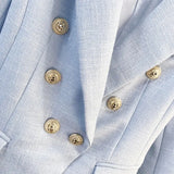 QUALITY Newest 2023 Designer Blazer Women's Long Sleeve Double Breasted Metal Lion Buttons Blazer Jacket
