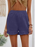Fongt New Women's Shorts Burst Casual High-Waisted Cotton Straight Trousers