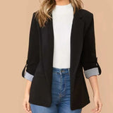 Fongt Autumn And Winter Fashion Splicing Collar Repair Cardigan Temperament Blazer