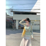 Fongt Style Set A Complete Set Of Early Spring New Sunscreen Long-Sleeved Top Design Half-Body Skirt Tide
