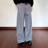 Fongt Street Black And Gray Fashion Gradient Jeans Men And Women Retro Niche Design Sense Waist-Side Flared Trousers