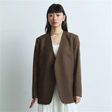 Fongt Suit Spring And Autumn New Cushion Shoulder Leisure Fashion Temperament Slim Thin Professional Gray Small Suit Jacket