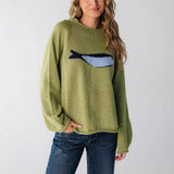 Fongt 2025 Fashion New Retro Sweater Casual Collar Loose Knitted Sweater